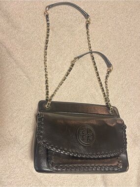 Tory Burch Black Leather Chain-strap Shoulder Bag